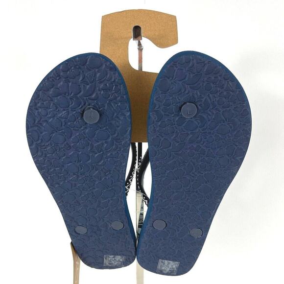 Roxy Women’s Lei Flip-Flop Size 9 Logo Blue Sandals New with Tags - Picture 3 of 12